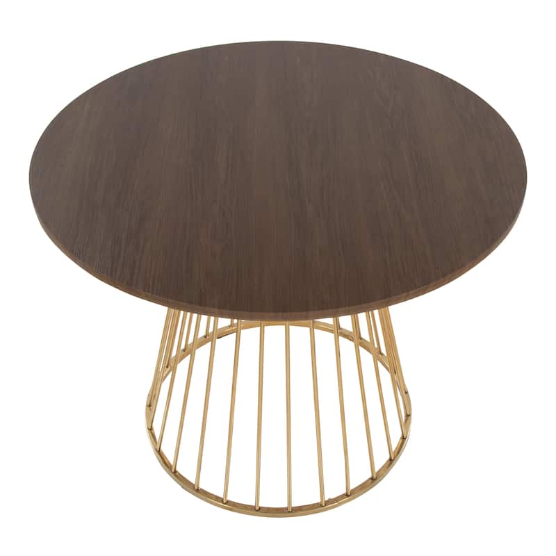 Silver Orchid Canary Pugo Round Dining Table with Pedestal Base