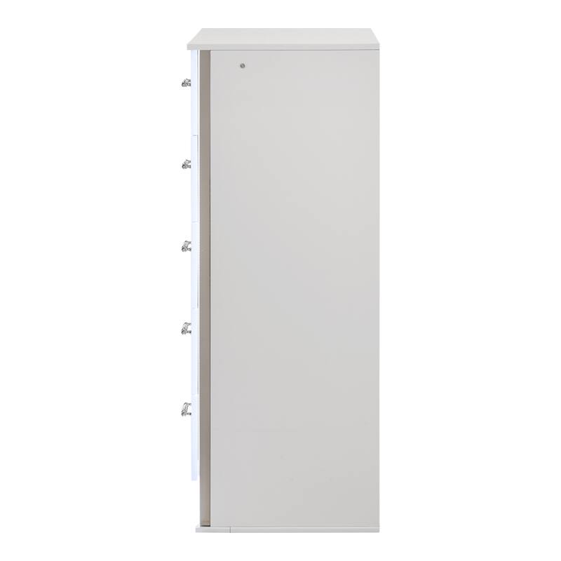 Furniture of America Andrea Modern White 5-Drawer Chest with LED Accent Lighting