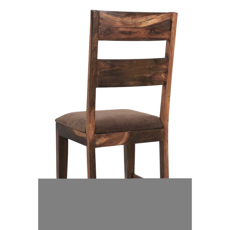 HomeRoots Set of Two Brown Upholstered Seat Ladder Back Dining Side Chairs - 18' X '39' X '18