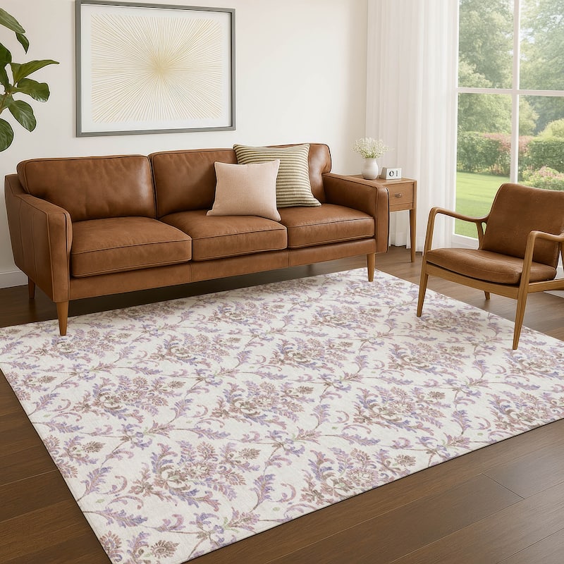 Machine Washable Indoor/ Outdoor Traditional Marrakesh Chantille Rug