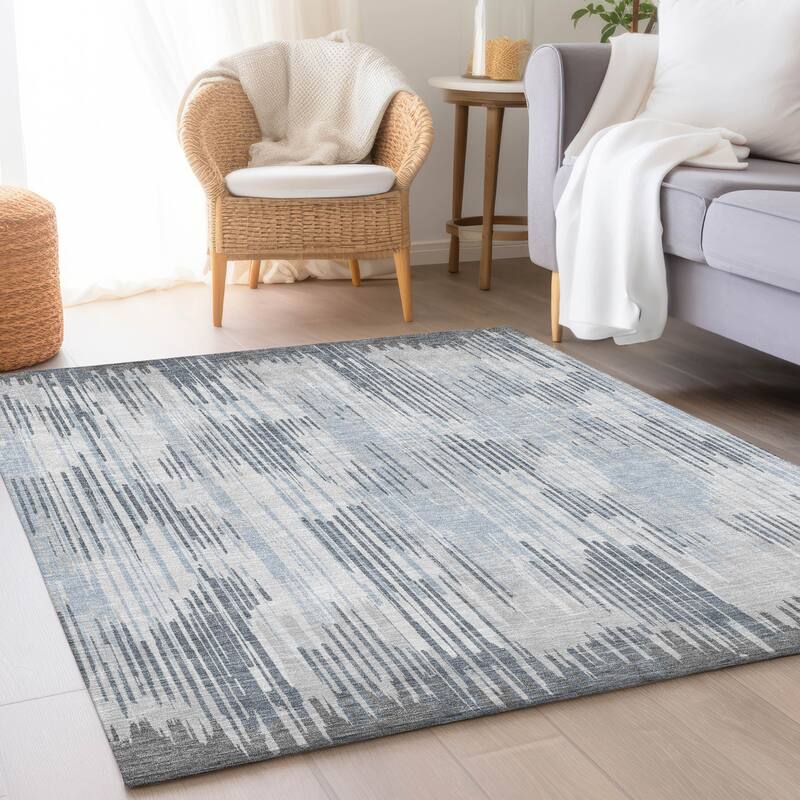 Premium Washable Super Soft Transitional Stripes Mayfield Rug - Gray - 8' x 10' - Rectangle