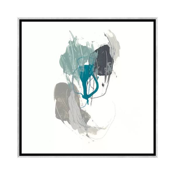 slide 2 of 18, iCanvas "Teal Gesture III" by June Erica Vess Framed Silver - 18x18
