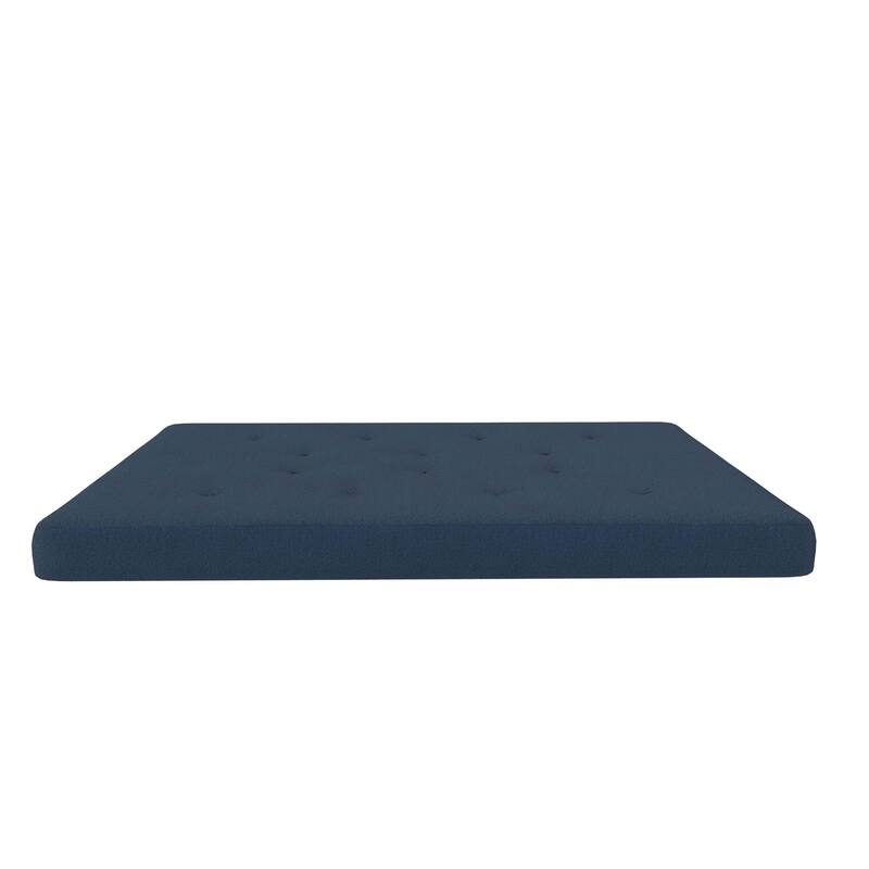 RealRooms Cozey 6-Inch Spring Coil Futon Mattress - Blue Microfiber