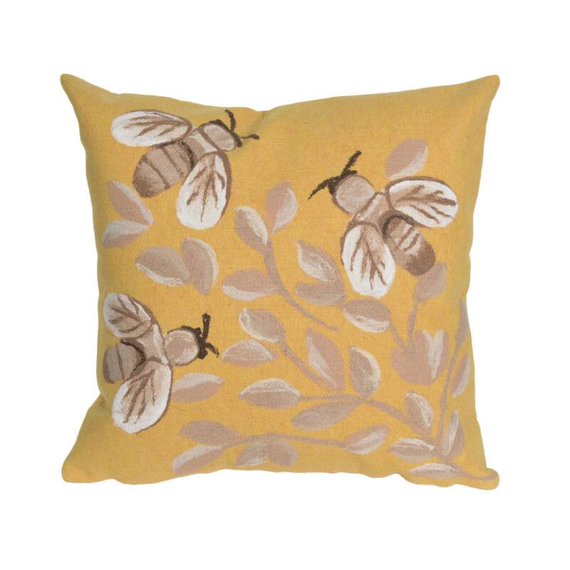 Liora Manne Visions III Bees Indoor/Outdoor Pillow Honey 20" Square