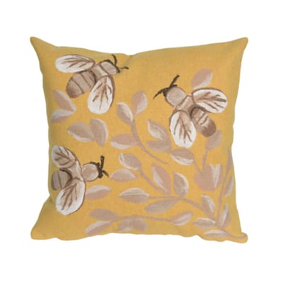 Liora Manne Visions III Bees Indoor/Outdoor Pillow Honey 20" Square