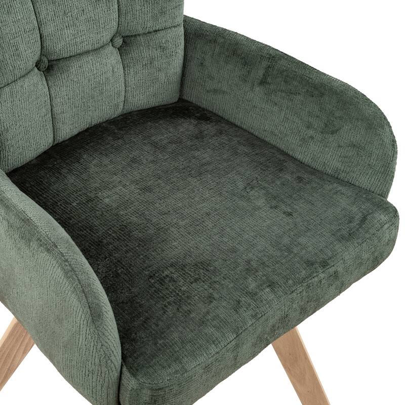 Art Leon Upholstered Dining Swivel Armchair with Tufted Back