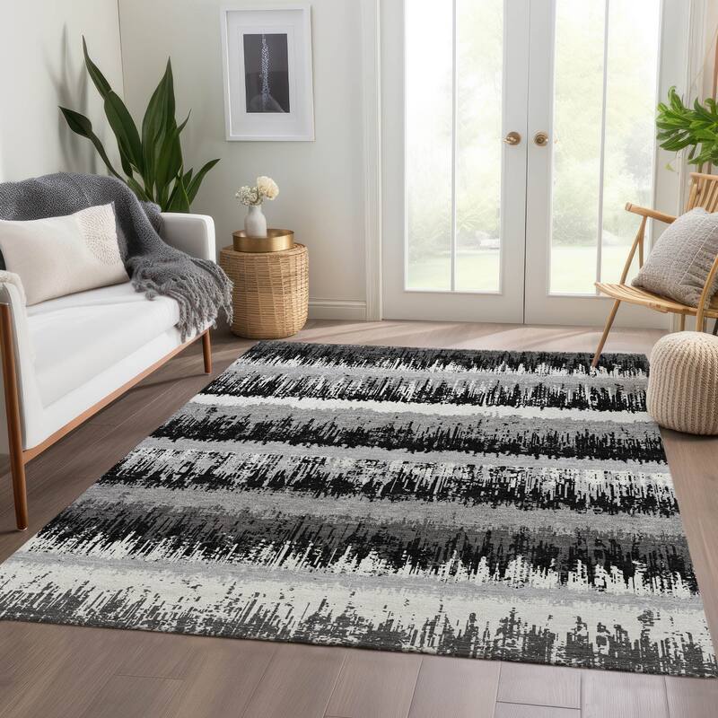 Premium Washable Super Soft Modern Ombre Stripe Mayfield Rug