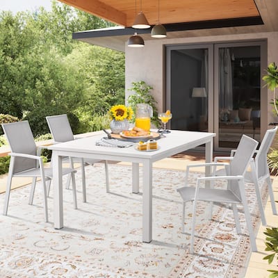 Aluminum Patio Dining set with Extendable Dining Table