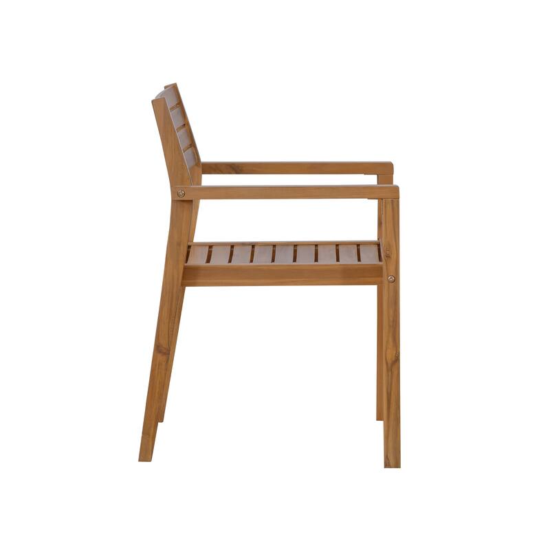 5-Piece Outdoor Dining Set with Acacia Wood Chairs and Round Table for Patios and Gardens