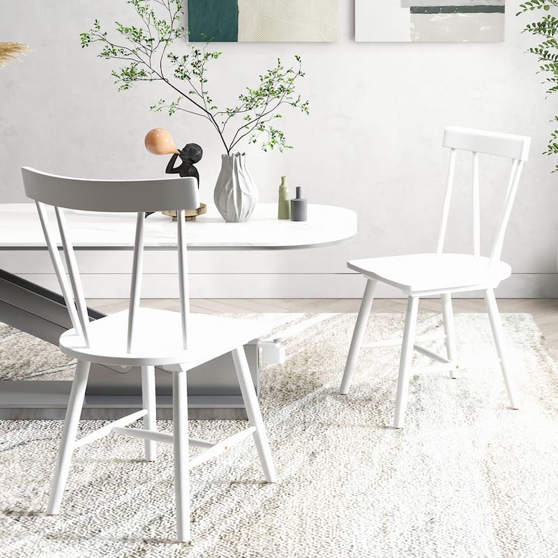 Costway Dining Chairs Set of 2 Windsor Chairs Wood Armless Chairs with - See Details