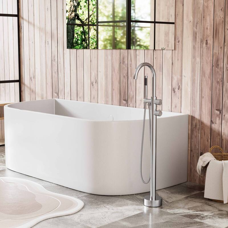 Modland Luxury Floor-Mounted Thermostatic Bathtub Faucet Freestanding with Hand Shower
