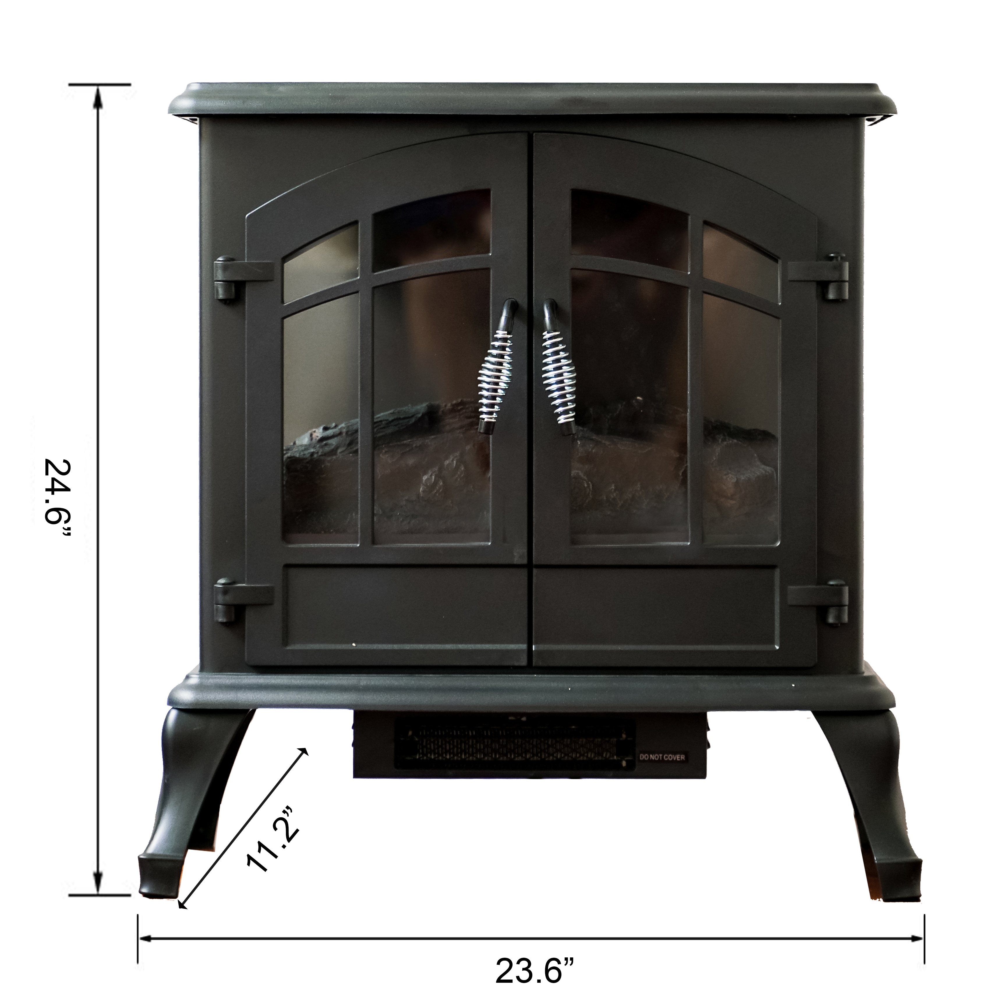 XBrand Electric Fireplace Stove, Indoor Portable Heater, Light Bulb Flame  Effect, Temperature Control, 600W/1500W, 24.7