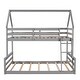 preview thumbnail 10 of 31, House Bed Design Twin over Full House Bunk Bed with Built-in Ladder,Full-length Guardrail