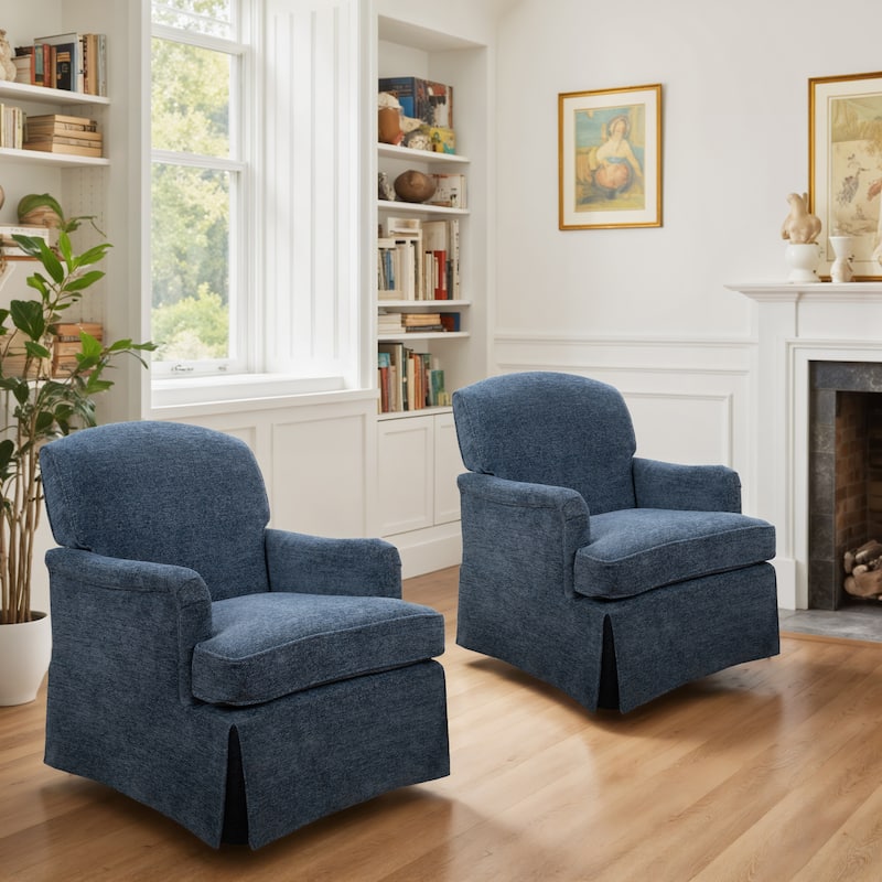 Art Leon Upholstered Swivel Accent Armchair