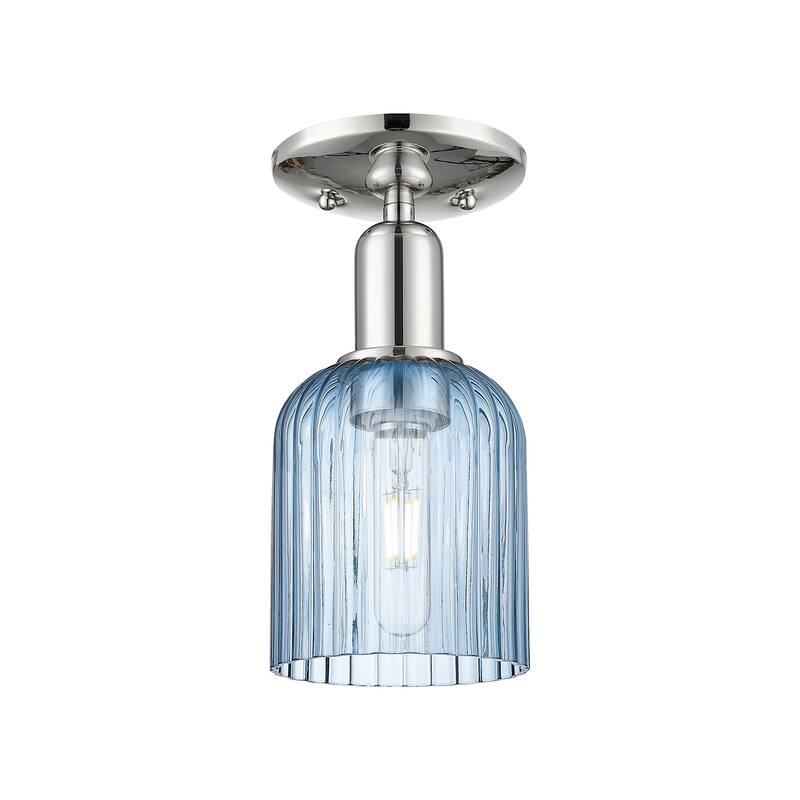 Innovations Lighting 716-1C-11-5 Bridal Veil Semi-Flush Bridal Veil 5" - Polished Nickel / Blue