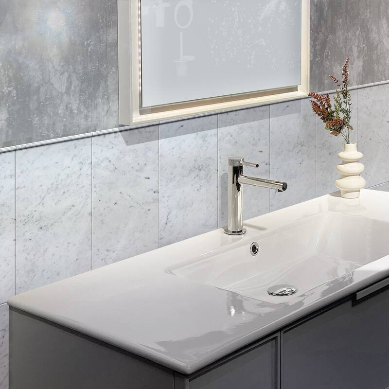 Apollo tile 12 x 24 Grandis Polished White Bianco Carrara Marble Tile (10 sq ft/case) - 5 Pack