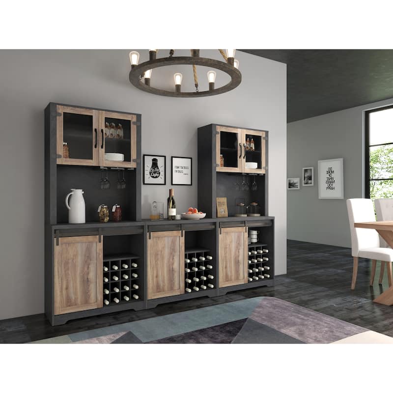 Barn Door Bar Cabinet For Living Room