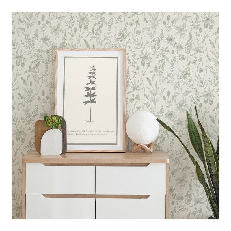 Advantage Nami Olive Floral Wallpaper - 21 x 396 x 0.025