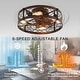 preview thumbnail 5 of 10, Oaks Aura 20in.Modern Caged Low Profile Ceiling Fan with Light, Dual App Control Farmhouse Flush Mount Ceiling Fan with Remote