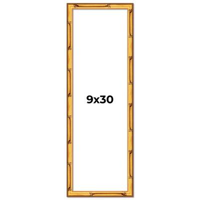9x30 Frame Gold Bamboo Solid Wood Picture Frame | 1 Inch Moulding