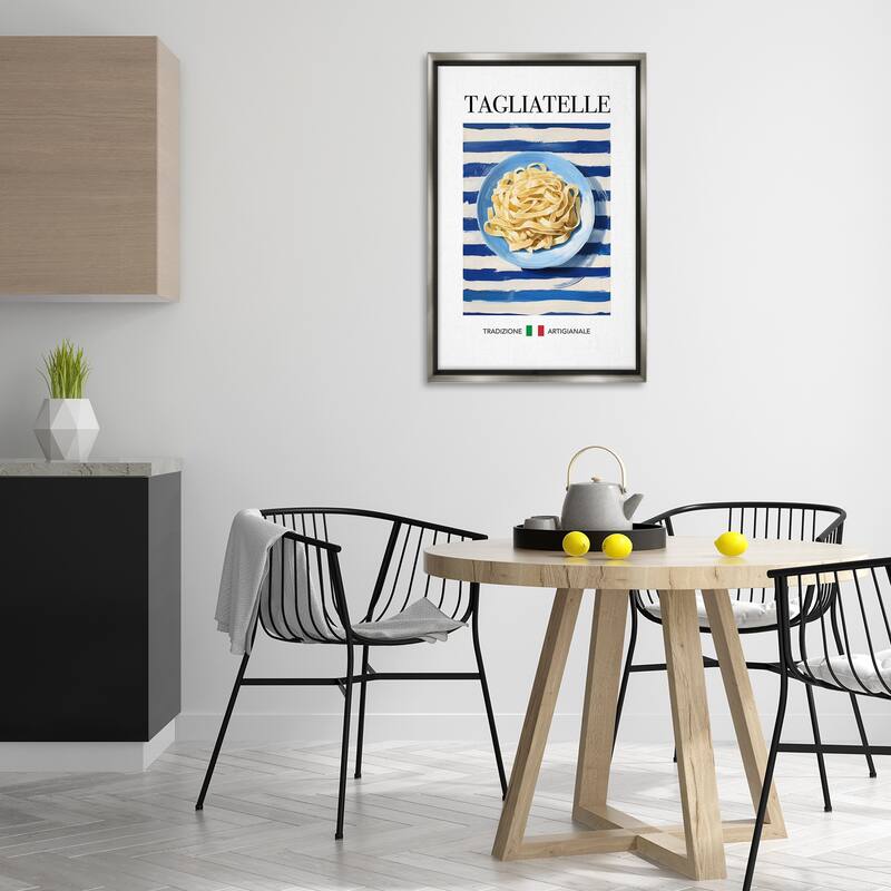 Stupell Traditional Tagliatelle Pasta Framed Floater Canvas Wall Art Design By Andreas Magnusson
