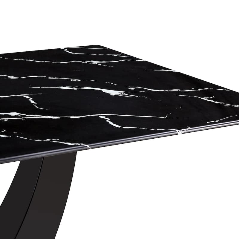 Modern Minimalist Imitation Marble Texture Dining Table