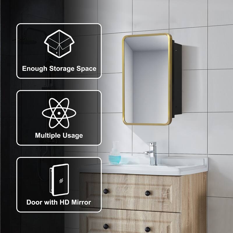 Multifunctional Wall-Mounted Mirrored Cabinet