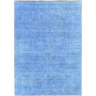 Shahbanu Rugs Pacific Coast Blue Worn Down Vintage Persian Distressed ...