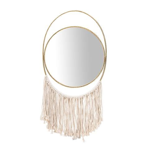 Metal, 30" Mirrored Wall Deco, Gold, natural 30.0"H - 16.0" x 0.59" x 30.0"