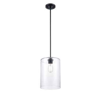 Millennium Lighting Moven 1 Light Mini-Pendant in Multiple Finishes with Seeded Glass Shade