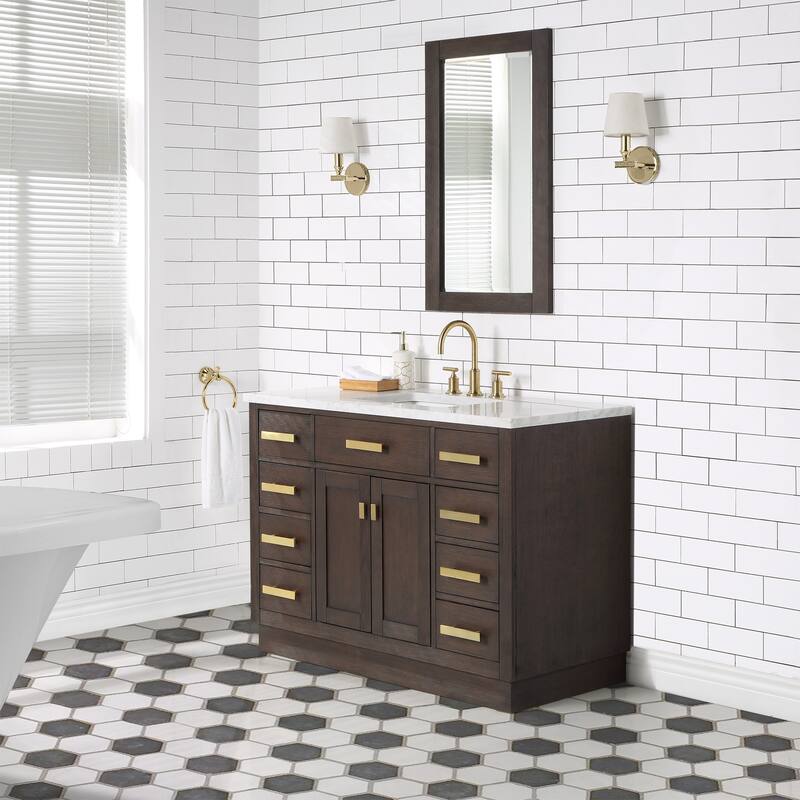 Chestnut 48" Single Bathroom Vanity Vanity with Mirror(s)