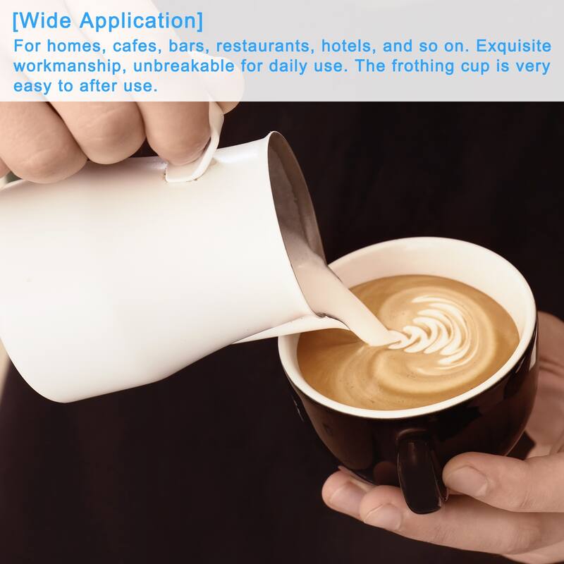 Milk Frothing Pitcher, 12oz/350ml with Handle for Home Cafe