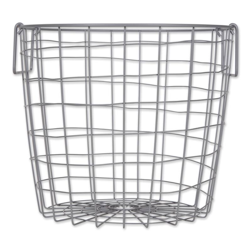 DII Metal Basket - Medium Round, 14x14x12" - Cool Gray