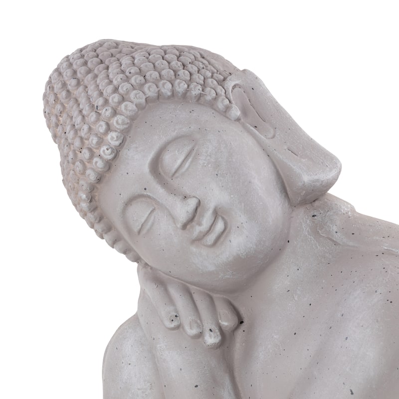 Magnesium Oxide Buddha Indoor Outdoor Meditating Garden Sculpture - Gray - Roche River Decor