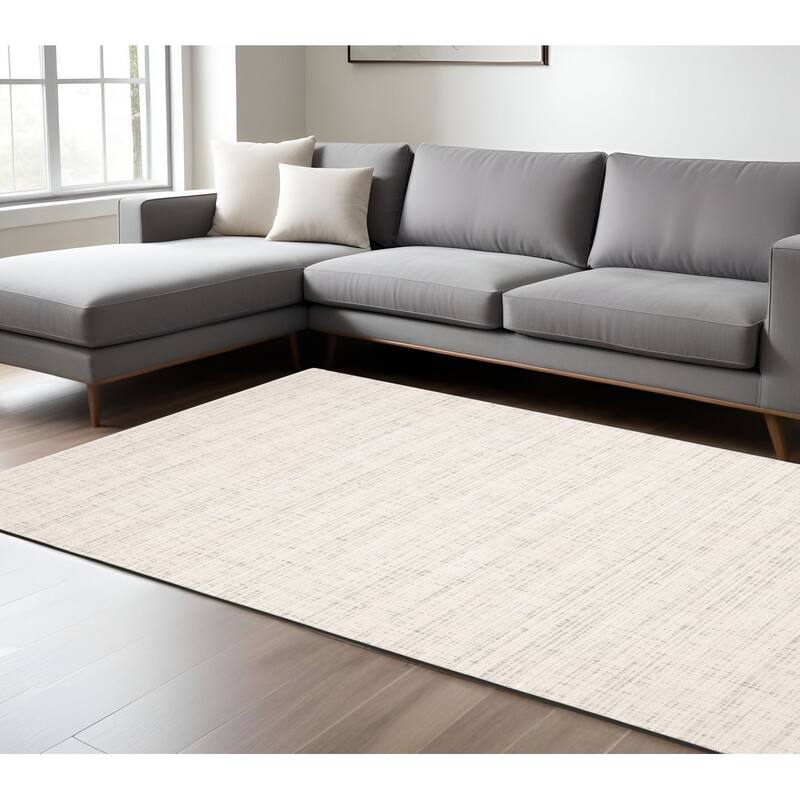 HomeRoots Striped Industrial Rectangle Area Rug - 119.69 in. x 95.67 in.  x 0.47 in.