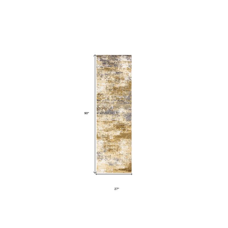 Power Loomed Abstract Modern Area Rug - 90' X '27' X '0.5