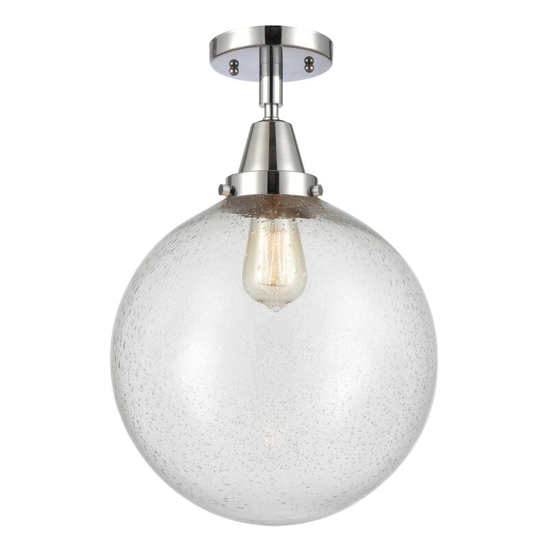 Innovations Lighting Caden Beacon - 1 Light 12" Flush Mount - Polished Chrome/Seedy