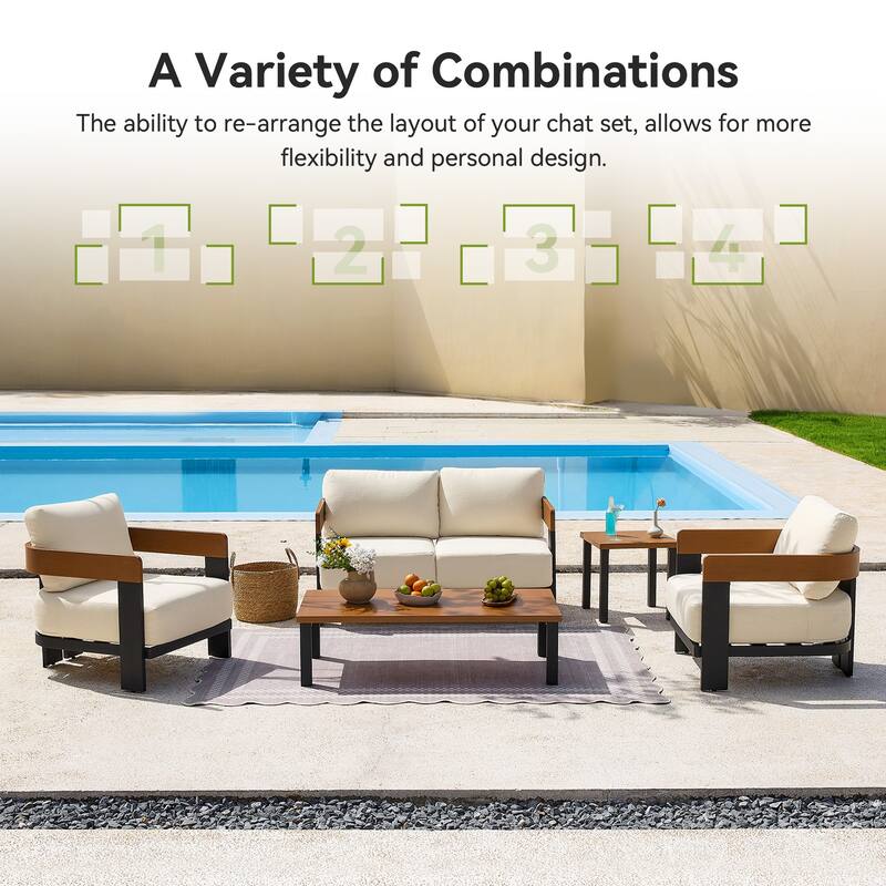 5 - Piece Outdoor Seating Group With Cushions