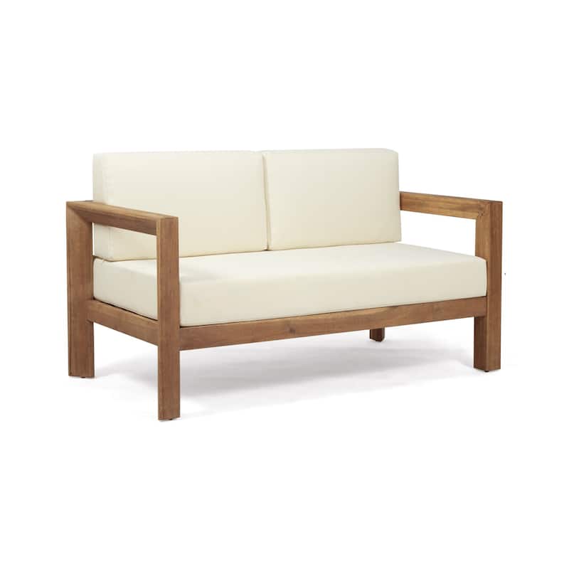 Outdoor Wood Frame Conversation Sofa Set of 2