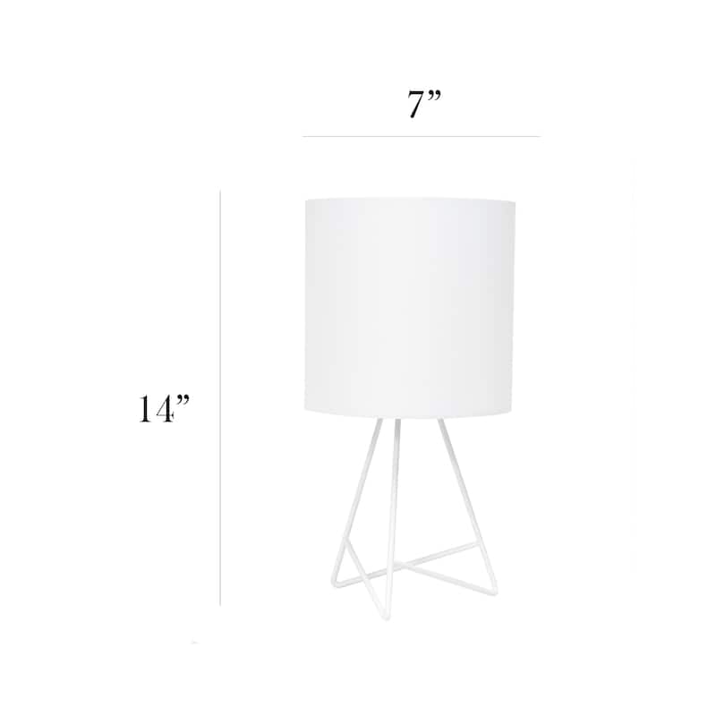 13.5 in. White Finish Table Lamp with White Shade, Sturdy Table Lamp for Living Rooms and Bedrooms