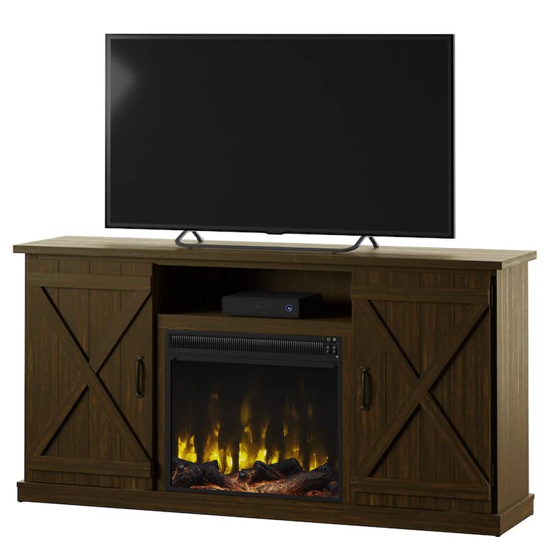 Modern Farmhouse TV Stand for TVs up to 70" with Electric Fireplace