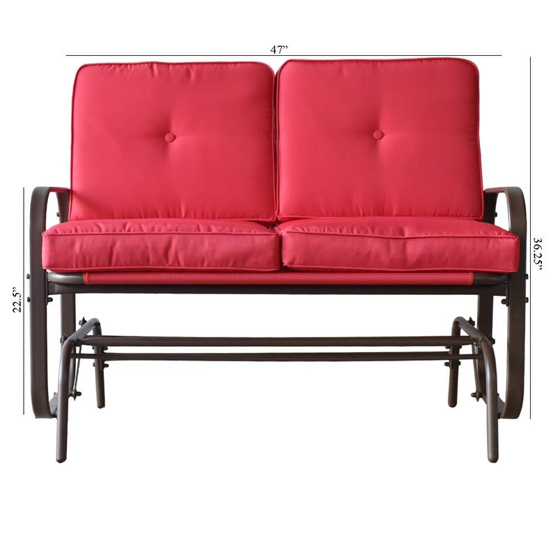 Tolentino 2-Person Brown Outdoor Loveseat Glider