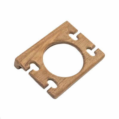 Traditional Solid Teak Wall Mount Glass and Toothbrush Holder - 1" X 4.75" X 3.63"