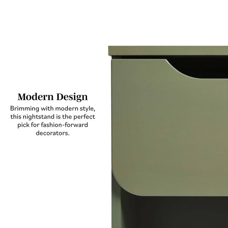 Middlebrook Designs Modern 1-Drawer Nightstand with Cubby (Set of 2)