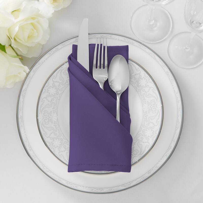 12 Pack 20 Inch Polyester Cloth Dinner Napkins for Party Restaurant