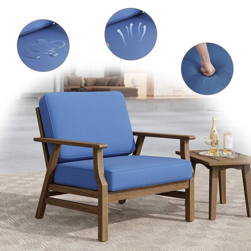 Uixe Cushioned Outdoor Accen Chiars With Side Table