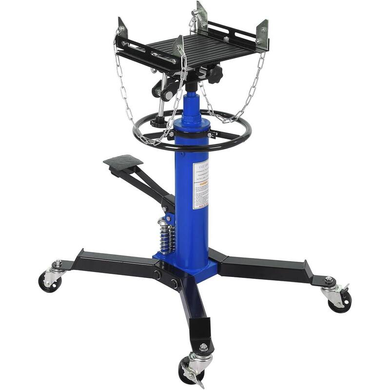 1322lbs Capacity Single-Column Plunger Hydraulic Transmission Jack - Blue