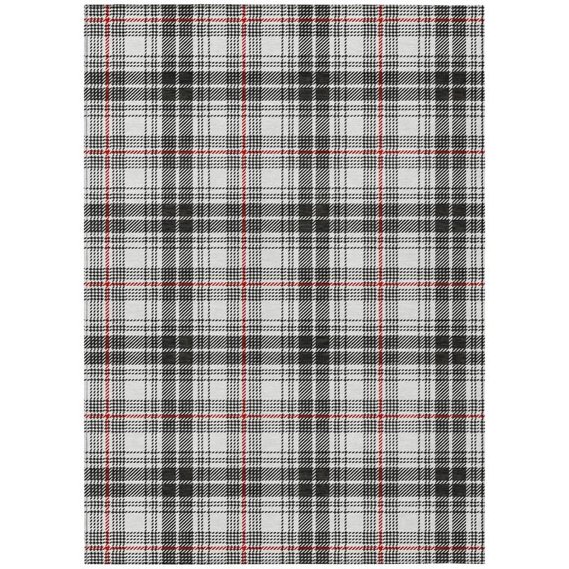 HomeRoots Plaid Transitional Rectangle Outdoor Rug