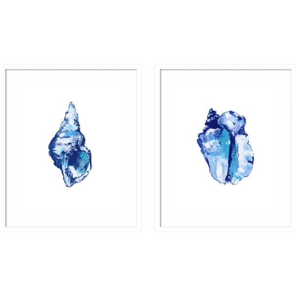 Blue Shell On White Background No. 1 & 2 2 Piece by Cartissi Framed ...