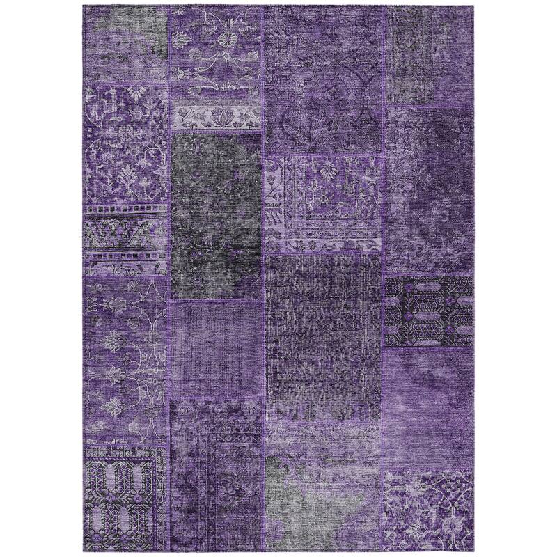 HomeRoots Patchwork Transitional Rectangle Outdoor Rug